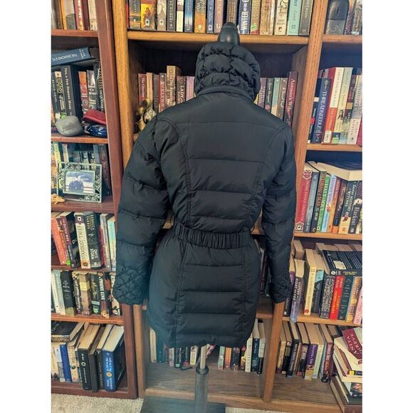 Betsey Johnson Women's xs Black Down Filled Feathers Quilted Puffer Jacket Hoode - Picture 2 of 7